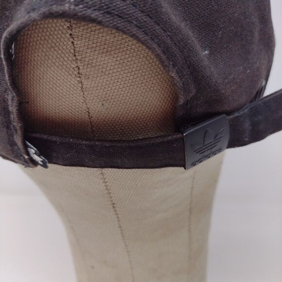 adidas Gold Trefoil Logo Black Slideback Hat Cap Adjustable Embroidered One Size - Picture 7 of 10